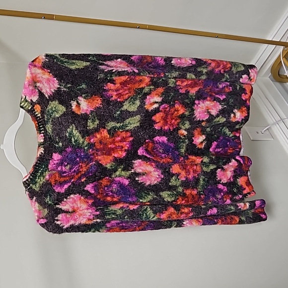 'By Anthropologie' Fuzzy Long Sleeve Floral Sweater - Picture 3 of 7